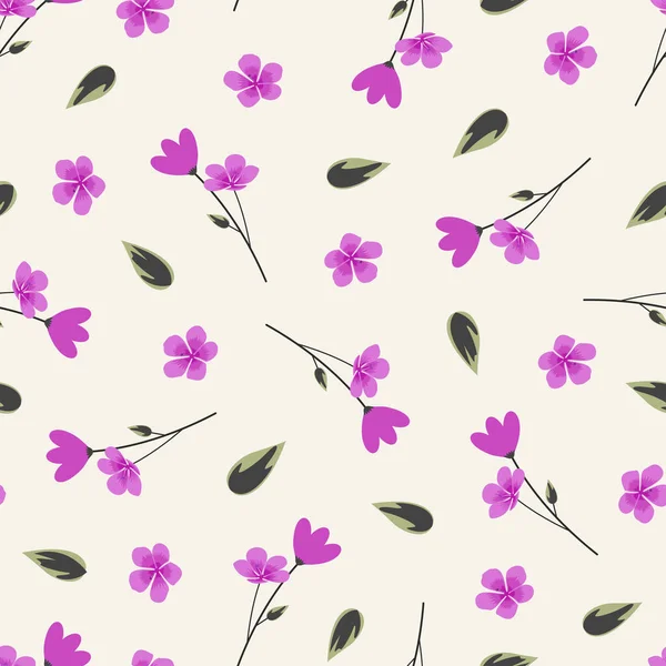 Decorative Trendy Vector Floral Seamless Pattern Design Abstract Flowers Leaves — ストックベクタ