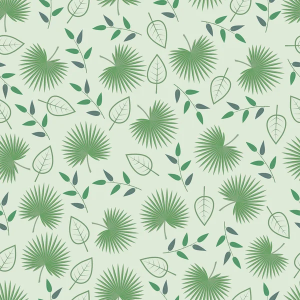 Elegant Trendy Floral Seamless Pattern Design Fan Palm Leaves Textile — Wektor stockowy