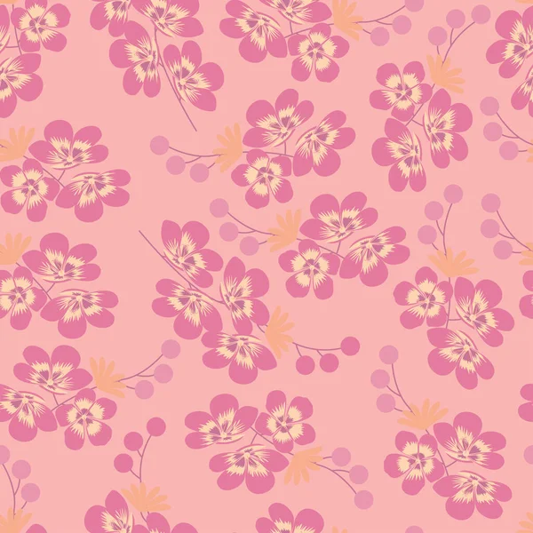 Elegant Trendy Vector Floral Seamless Pattern Design Beautiful Abstract Flowers — ストックベクタ