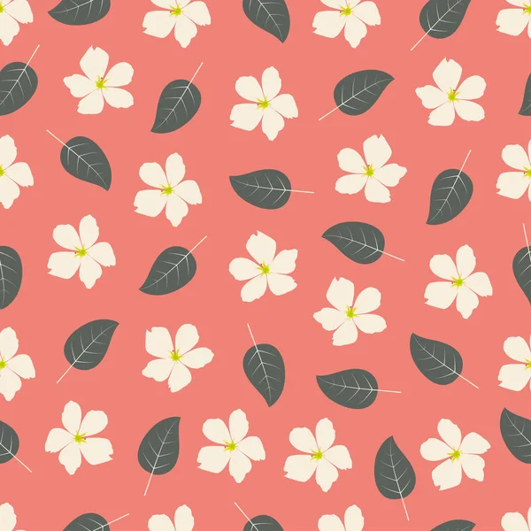 Modern Fashionable Vector Seamless Floral Ditsy Pattern Design Flowers Leaves — Stock vektor