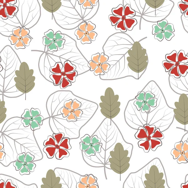 Modern Fashionable Vector Seamless Floral Ditsy Pattern Design Flowers Polka — Image vectorielle