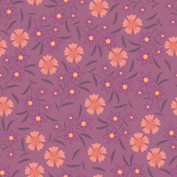 Ornamental Stylish Seamless Floral Ditsy Pattern Design Elegant Repeat Texture — Vettoriale Stock