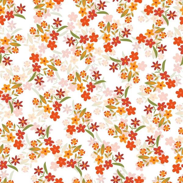 Stylish Ornamental Floral Seamless Pattern Design Textile Printing Modern Ditsy — Vettoriale Stock