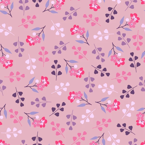 Trendy Fashionable Vector Ditsy Floral Seamless Pattern Design Abstract Flowers — Vetor de Stock
