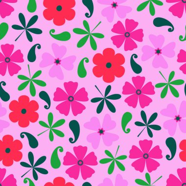 Decorative trendy beautiful abstract flower vector seamless pattern design for textile and printing. Ditsy floral repeating texture background