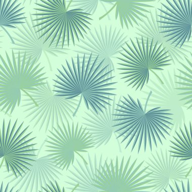Elegant seamless vector floral ditsy pattern design of tropical exotic fan palm leaves. Foliage repeat texture background for printing and textile