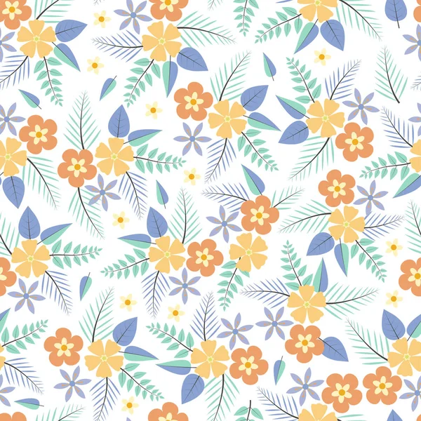 Decorative Trendy Vector Seamless Floral Ditsy Pattern Design Stylish Repeating — Vector de stock