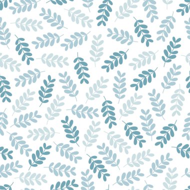 Elegant floral seamless pattern design of abstract branches of leaves. Repeat texture foliage background for surface printing