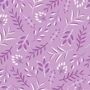 Ornate ditsy floral seamless pattern design. Abstract branches of leaves. Artistic foliage background for printing and textile