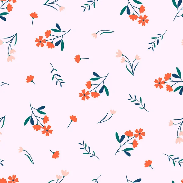 Ornate Stylish Ditsy Floral Seamless Pattern Background Design Abstract Flowers — Image vectorielle