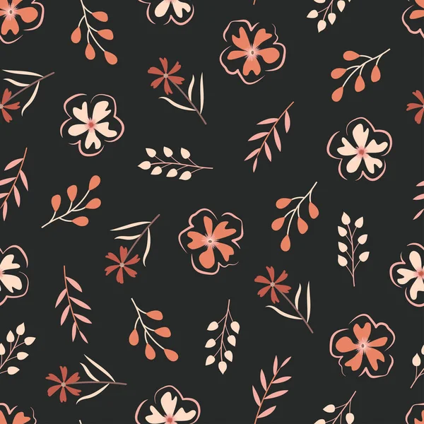 Design Moderne Mode Sans Couture Motif Floral Ditsy Fleurs Branches — Image vectorielle