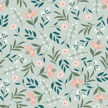 Dekoratif modaya uygun çiçek desensiz desenli soyut çiçekler ve yüzey baskısı dalları. Doku arkaplanını tekrarla