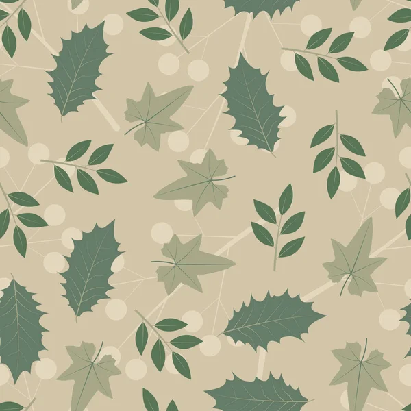Motif Floral Tendance Sans Couture Branches Feuilles Texture Répétée Feuillage — Image vectorielle