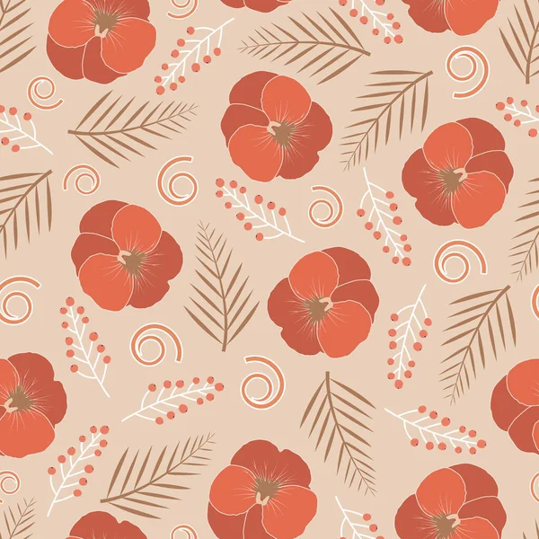 Florales Nahtloses Muster Design Dekorativer All Druck Für Textilien Und — Stockvektor