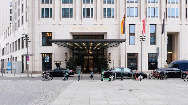 Berlín Alemania Zona Entrada Del Ritz Carlton Hotel Potsdamer Platz — Foto de Stock