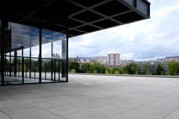 Berlim Alemanha Maio 2022 Vista Terraço Neue Nationalgalerie Para Centro — Fotografia de Stock