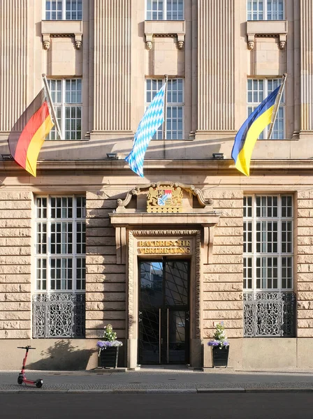 Berlín Alemania Mayo 2022 Representación Del Estado Bávaro Con Banderas — Foto de Stock