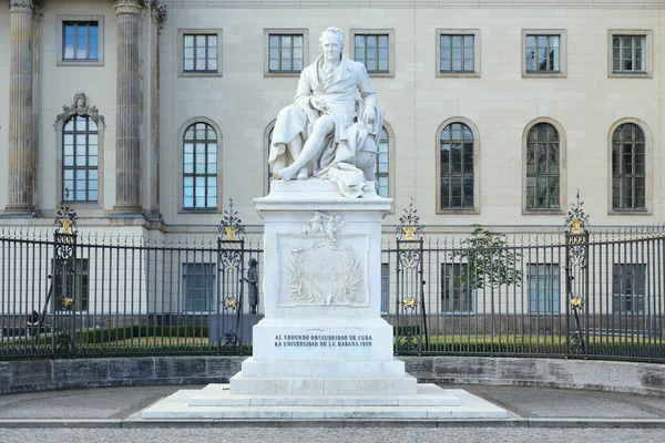 Berlin Germany July 2022 Alexander Von Humboldt Monument Inscription Base — Photo