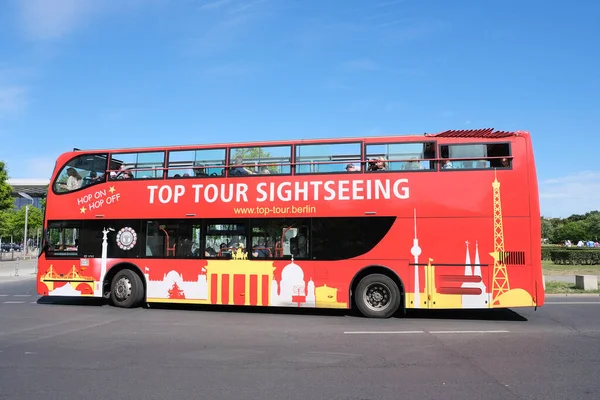 Berlín Německo Července 2022 Červený Dvoupatrový Autobus Pro Prohlídky Města Stock Snímky