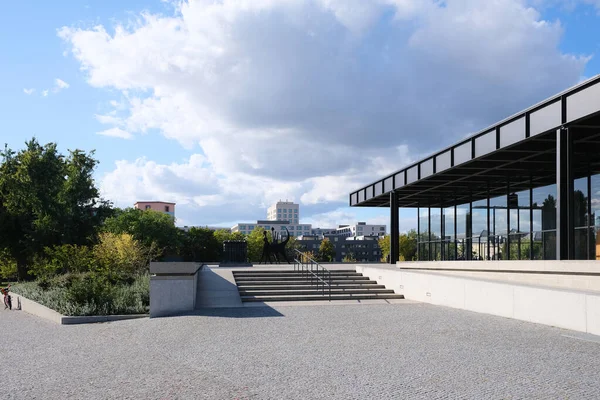 Berlim Alemanha Setembro 2022 Vista Para Terraço Neue Nationalgalerie Com — Fotografia de Stock