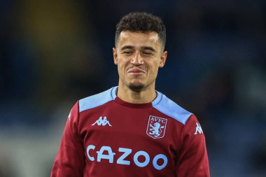 Philippe Coutinho # 23 numara Aston Villa maç öncesi ısınma sırasında 