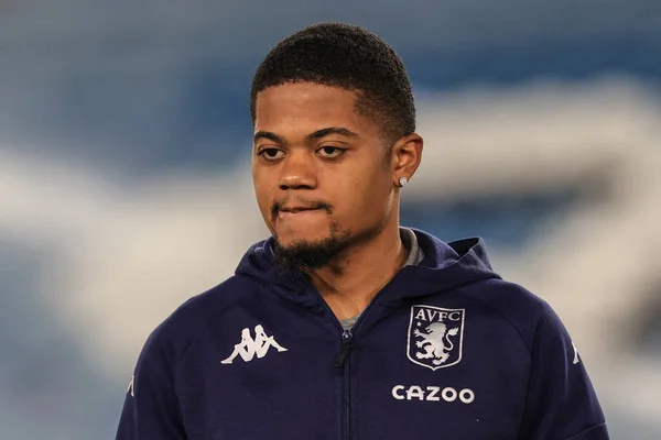 Leon Bailey Van Aston Villa Arriveert Elland Road — Stockfoto