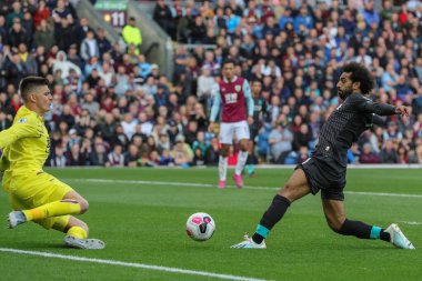 31 Ağustos 2019, Turf Moor, Burnley, İngiltere; Premier League Football, Burnley Liverpool 'a karşı: Liverpool' dan Mohamed Salah (11) yakın mesafeden atış kaçırdı