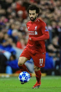 11 Aralık 2018, Anfield, Liverpool, İngiltere; UEFA Şampiyonlar Ligi, Liverpool v Napoli; Liverpool 'dan Muhammed Salah (11)