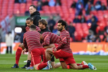 Maç öncesi ısınma sırasında Liverpool 'lu Mohamed Salah # 11