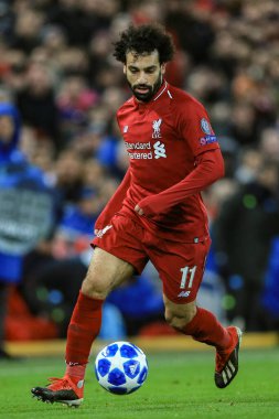 11 Aralık 2018, Anfield, Liverpool, İngiltere; UEFA Şampiyonlar Ligi, Liverpool v Napoli; Liverpool 'dan Muhammed Salah (11)