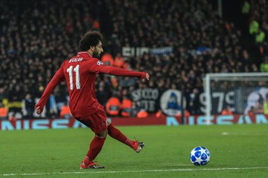 11 Aralık 2018, Anfield, Liverpool, İngiltere; UEFA Şampiyonlar Ligi, Liverpool v Napoli; Liverpool 'dan Mohamed Salah (11),