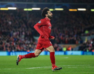 11 Aralık 2018, Anfield, Liverpool, İngiltere; UEFA Şampiyonlar Ligi, Liverpool v Napoli; Liverpool 'dan Muhammed Salah (11)