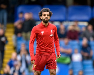 22 Eylül 2019, Stamford Bridge, Londra, Premier League Football, Chelsea Liverpool, Mohamed Salah (11) Liverpool ısınması
