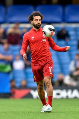 22 Eylül 2019, Stamford Bridge, Londra, Premier League Football, Chelsea Liverpool, Mohamed Salah (11) Liverpool ısınması