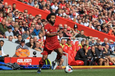 14 Eylül 2019, Anfield, Liverpool, İngiltere; Premier League Football, Liverpool vs Newcastle United; Mohamed Salah (11) Liverpool 'lu
