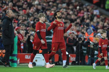 29 Aralık 2019, Anfield, Liverpool, İngiltere; Premier League, Liverpool - Wolverhampton Wanderers: Liverpool 'dan Muhammed Salah (11) gökyüzüne bakarken Liverpool
