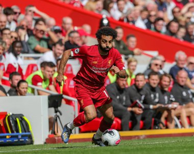 14 Eylül 2019, Anfield, Liverpool, İngiltere; Premier League Football, Liverpool vs Newcastle United; Mohamed Salah (11)