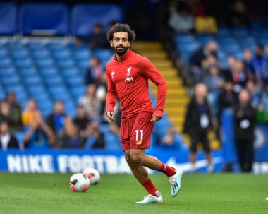 22 Eylül 2019, Stamford Bridge, Londra, Premier League Football, Chelsea Liverpool, Mohamed Salah (11) Liverpool ısınması