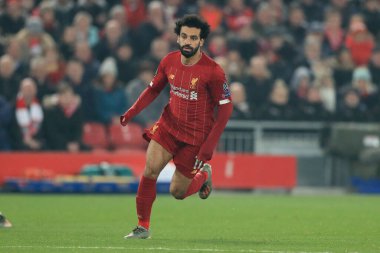 5 Kasım 2019, Anfield, Liverpool, İngiltere; UEFA Şampiyonlar Ligi, Liverpool v KRC Genk: Liverpool 'dan Muhammed Salah (11)