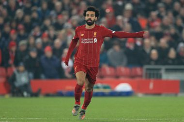 5 Kasım 2019, Anfield, Liverpool, İngiltere; UEFA Şampiyonlar Ligi, Liverpool v KRC Genk: Liverpool 'dan Muhammed Salah (11)