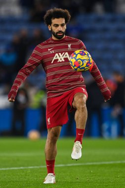 Maç öncesi ısınma sırasında Liverpool 'lu Mohamed Salah # 11