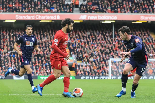 Mohamed Salah Liverpool Azione Durante Partita — Foto Stock
