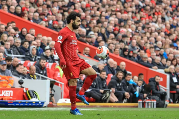 Mohamed Salah Från Liverpool Aktion Spelet — Stockfoto