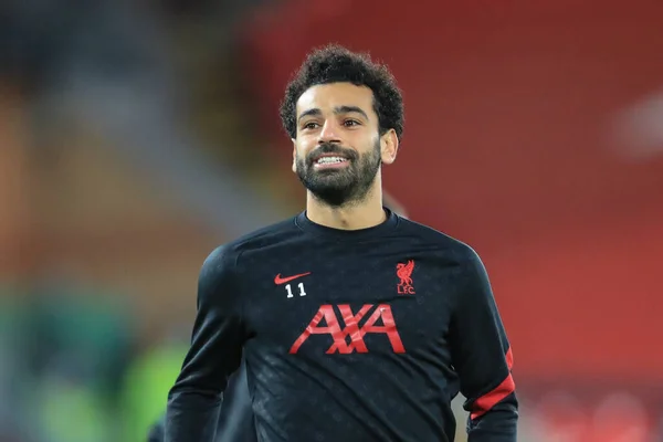 Mohamed Salah Liverpool Pendant Réchauffement Avant Match — Photo