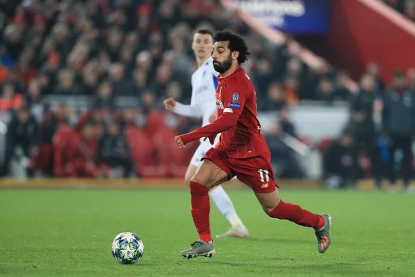 5 Kasım 2019, Anfield, Liverpool, İngiltere; UEFA Şampiyonlar Ligi, Liverpool v KRC Genk: Liverpool 'dan Muhammed Salah (11)
