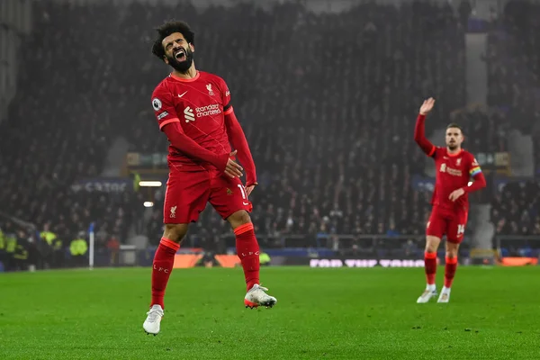 Mohamed Salah Von Liverpool Reagiert Auf Verpasste Chance — Stockfoto