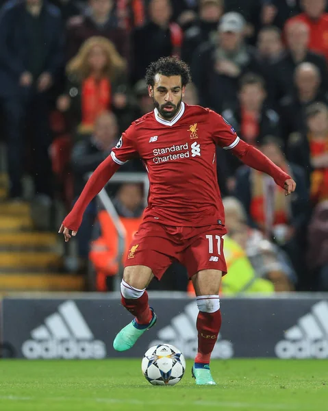 24 Nisan 2018, Anfield, Liverpool, İngiltere; UAFA Şampiyonlar Ligi Yarı Finali, ilk ayak, Liverpool - Roma; Liverpool 'dan Muhammed Salah