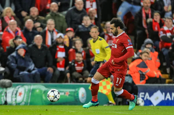 24 Nisan 2018, Anfield, Liverpool, İngiltere; UAFA Şampiyonlar Ligi Yarı Finali, ilk ayak, Liverpool - Roma; Liverpool 'dan Muhammed Salah
