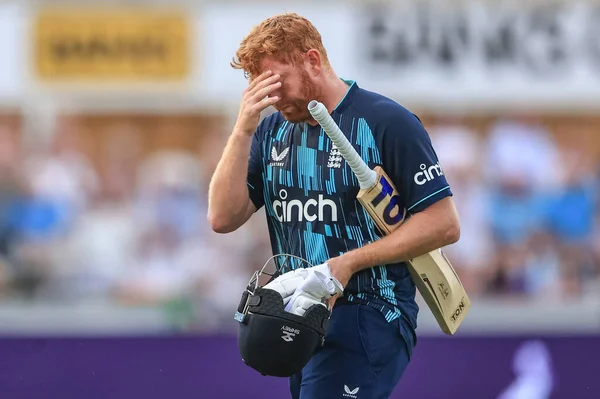 Dejected Jonny Bairstow England Leaves Field Being Bowled Lbw Aiden — Fotografia de Stock