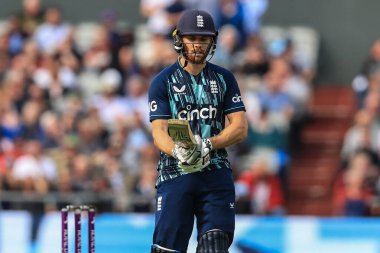 İngiliz David Willey, Güney Afrikalı Heinrich Klaasen tarafından yakalanırken gökyüzüne bakıyor.